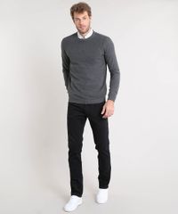 Sueter-Masculino-Slim-Fit-Texturizado-em-Trico-Cinza-Mescla-Escuro-9323974-Cinza_Mescla_Escuro_3 Sueter-Masculino-Slim-Fit-Texturizado-em-Trico-Cinza-Mescla-Escuro-9323974-Cinza_Mescla_Escuro_3