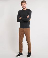 Sueter-Masculino-em-Trico-com-Recorte-em-Suede-Cinza-Mescla-Escuro-9327987-Cinza_Mescla_Escuro_3