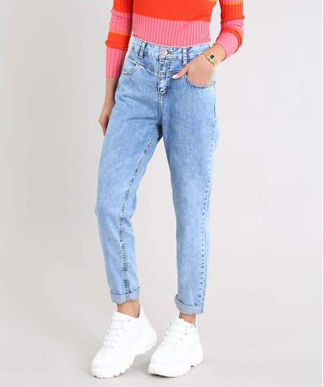 Calca-Jeans-Feminina-Mom-com-Recorte-Azul-Claro-9534868-Azul_Claro_1