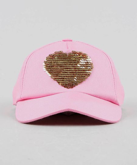 Bone-Infantil-Aba-Curva-Coracao-com-Paete-Dupla-Face-Rosa-9465576-Rosa_1 Bone-Infantil-Aba-Curva-Coracao-com-Paete-Dupla-Face-Rosa-9465576-Rosa_1