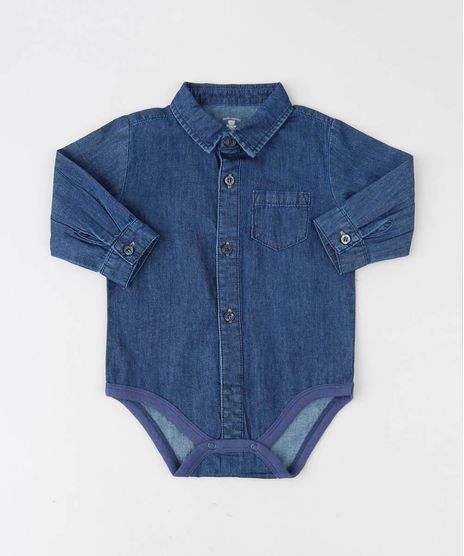 Body-Camisa-Jeans-Infantil-com-Bolso-Manga-Longa-Azul-Escuro-9443401-Azul_Escuro_1