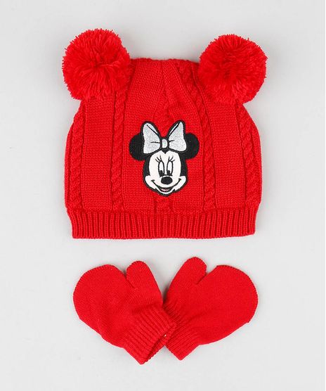 Kit-de-Gorro-Infantil-Minnie-com-Pompom---Luva-em-Trico-Vermelho-9361078-Vermelho_1