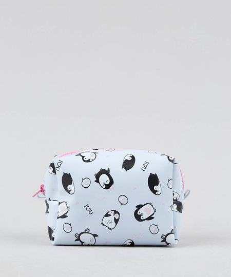Necessaire-Feminina-Estampada-Pinguins-Azul-Claro-9492781-Azul_Claro_1