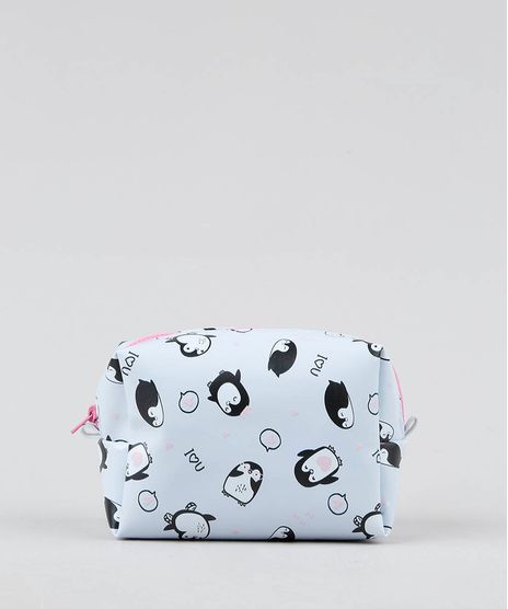 Necessaire-Feminina-Estampada-Pinguins-Azul-Claro-9492781-Azul_Claro_1