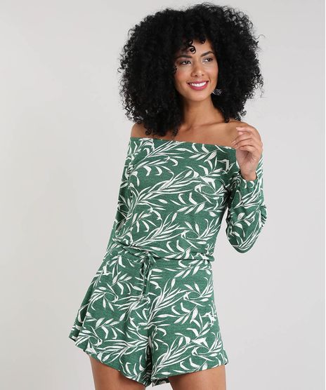 Macaquinho-Feminino-Estampado-de-Folhagem-Manga-Longa-Verde-9457953-Verde_1