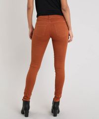 Calca-de-Sarja-Feminina-Super-Skinny-com-Ziper-Marrom-9546064-Marrom_2
