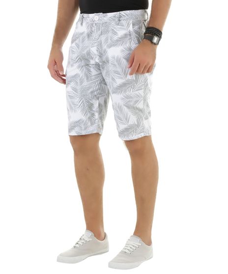 Bermuda-Reta-Estampada-de-Folhagem-Branca-8454712-Branco_1