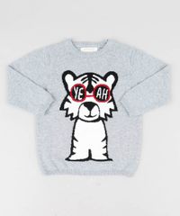 Sueter-Infantil-Tigre-em-Trico-Cinza-Mescla-9358479-Cinza_Mescla_1