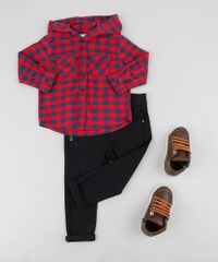 Camisa-Infantil-Estampada-Xadrez-com-Capuz-Manga-Longa-Vermelha-9378954-Vermelho_3
