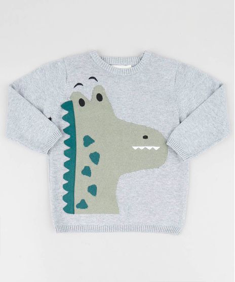 Sueter-Infantil-Jacare-em-Trico-Cinza-Mescla-9358478-Cinza_Mescla_1