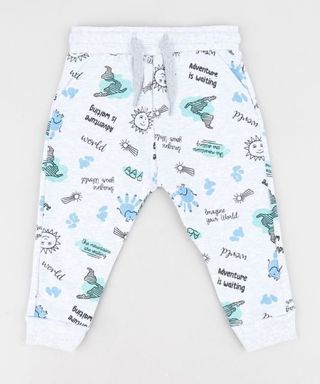 Calca-Infantil-em-Moletom-Estampada--Adventure--Cinza-Mescla-Claro-9471850-Cinza_Mescla_Claro_1