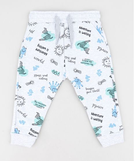 Calca-Infantil-em-Moletom-Estampada--Adventure--Cinza-Mescla-Claro-9471850-Cinza_Mescla_Claro_1