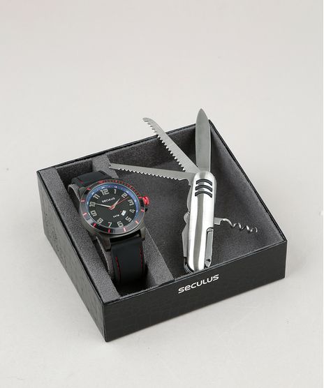 Kit-de-Relogio-Analogico-Seculus-Masculino---Canivete---28996GPSVPI1K-Grafite-9553468-Grafite_1
