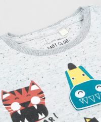Camiseta-Infantil-com-Estampa-Interativa-de-Bichos-Manga-Curta-Gola-Careca-Cinza-Mescla-Claro-9449989-Cinza_Mescla_Claro_5