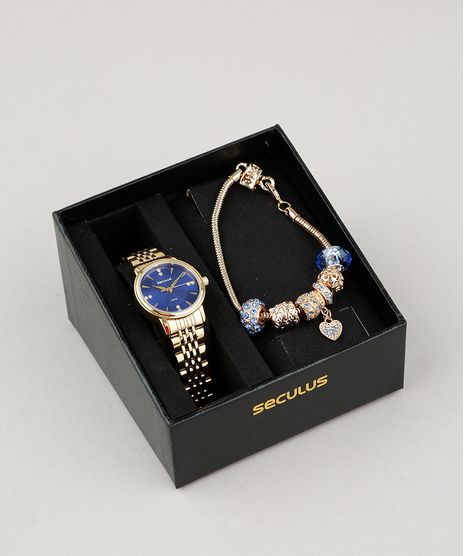 Kit-de-Relogio-Analogico-Seculus-Feminino---Pulseira---23616LPSVDS1KZ-Dourado-9553487-Dourado_1