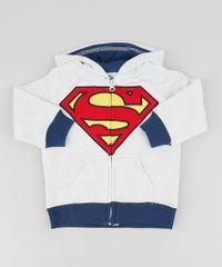 Blusao-Infantil-Super-Homem-com-Capuz-em-Moletom-Cinza-Mescla-Claro-9336164-Cinza_Mescla_Claro_1