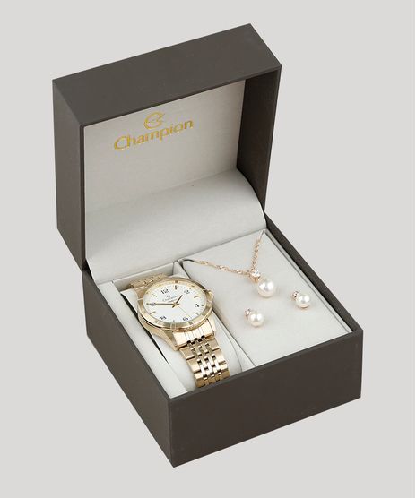 Kit-de-Relogio-Analogico-Champion-Feminino---Brinco---Colar---CN25449W-Dourado-9553416-Dourado_1