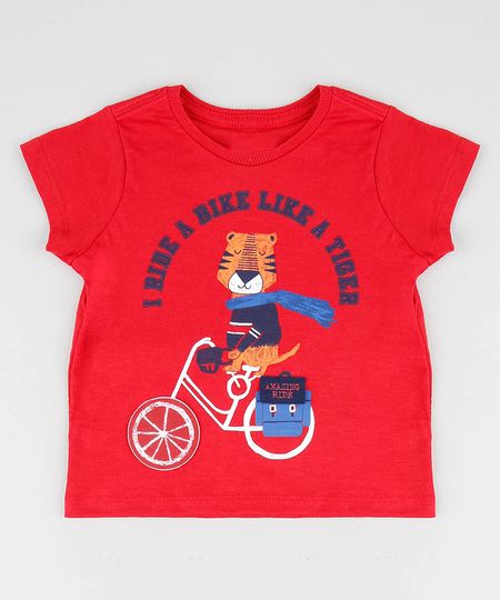 Camiseta-Infantil-com-Estampa-Interativa-de-Tigre-Manga-Curta-Gola-Careca-Vermelha-9449988-Vermelho_1