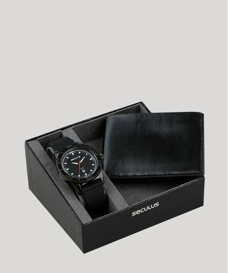 Kit-de-Relogio-Analogico-Seculus-Masculino---Carteira---23648GPSVPI3K-Preto-9553465-Preto_1