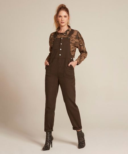 Macacao-de-Sarja-Feminino-com-Botoes-Verde-Militar-9534872-Verde_Militar_1