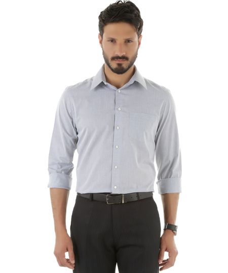 camisa social cinza