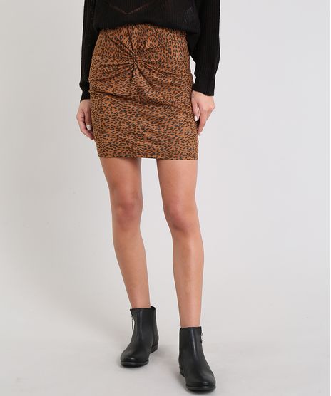 Saia-Feminina-Curta-Estampada-Animal-Print--com-No-Marrom-9479808-Marrom_1