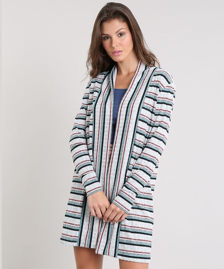 Capa-Feminina-Longa-em-Trico-Canelado-Listrado-com-Lurex-Cinza-Mescla-Claro-9337539-Cinza_Mescla_Claro_1
