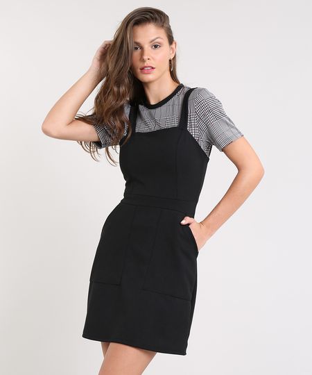 Vestido-Feminino-Curto-com-Bolsos-Alca-Media-Preto-9510204-Preto_1