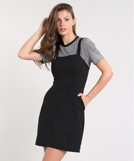 Vestido-Feminino-Curto-com-Bolsos-Alca-Media-Preto-9510204-Preto_1