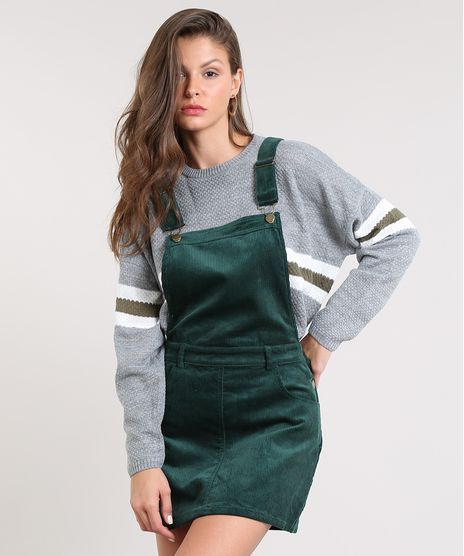 Salopete-Feminina-em-Veludo-Cotele-com-Bolsos-Verde-Escuro-9368879-Verde_Escuro_1