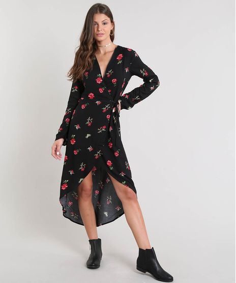 Vestido-Feminino-Midi-Envelope-Estampado-Floral-Manga-Longa-Preto-9440643-Preto_1