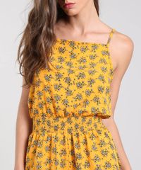 Macaquinho-Feminino-Estampado-Floral-e-Poa-Alca-Fina-Mostarda-9371995-Mostarda_4
