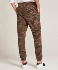 Calca-Jogger-Skinny-Masculina-Estampada-Camuflada-com-Bolsos-Marrom-9367325-Marrom_2