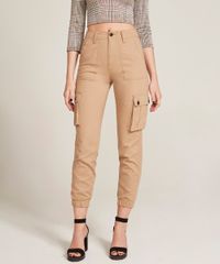 Calca-de-Sarja-Feminina-Cargo-Kaki-9525423-Kaki_1
