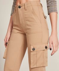 Calca-de-Sarja-Feminina-Cargo-Kaki-9525423-Kaki_4