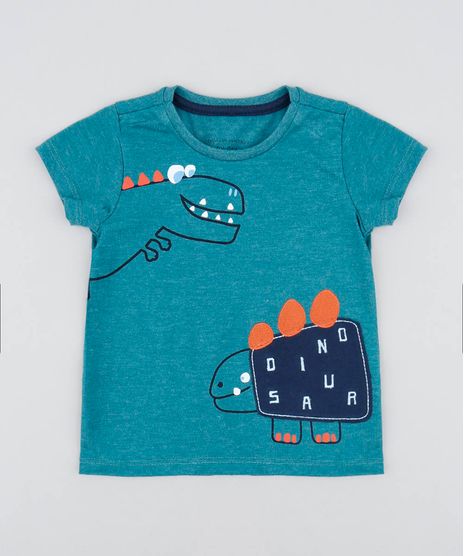 Camiseta-Infantil-com-Estampa-de-Dinossauro-Manga-Curta-Gola-Careca-Verde-9483144-Verde_1