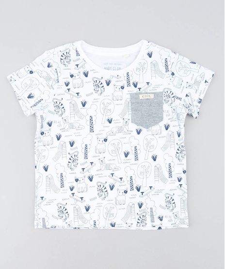 Camiseta-Infantil-Estampada-de-Animais-Manga-Curta-Gola-Careca-Branca-9449993-Branco_1