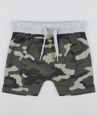 Bermuda-Infantil-Jogger-Estampada-Camuflada-em-Moletom--Verde-Militar-9482766-Verde_Militar_1