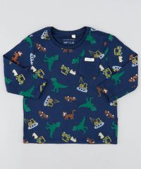 Camiseta-Infantil-Estampada-de-Dinossauros-Manga-Longa-Gola-Careca-Azul-Marinho-9449990-Azul_Marinho_1
