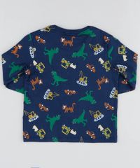 Camiseta-Infantil-Estampada-de-Dinossauros-Manga-Longa-Gola-Careca-Azul-Marinho-9449990-Azul_Marinho_2