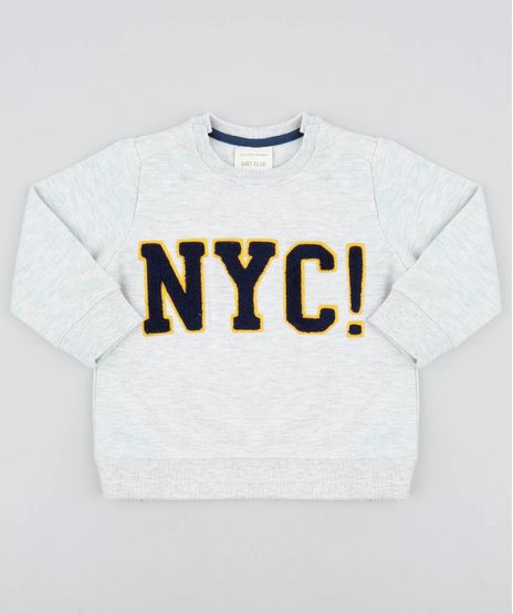 Blusao-Infantil-em-Moletom-com-Bordado--NY--Cinza-Mescla-Claro-9370819-Cinza_Mescla_Claro_1