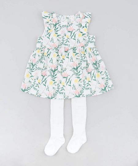Vestido-Infantil-Estampado-Floral-com-Babado---Meia-Calca-Off-White-9199163-Off_White_1