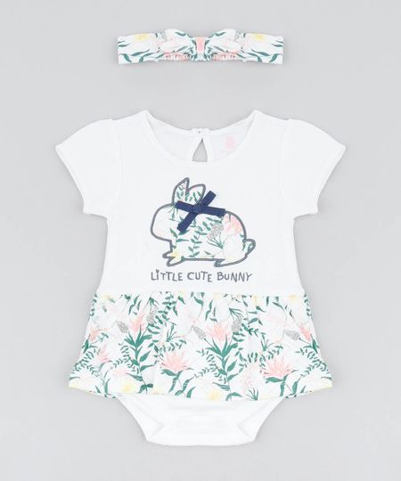 Body-Saia-Infantil-com-Estampa-de-Coelhinho-Manga-Curta---Faixa-de-Cabelo-Off-White-9205061-Off_White_1