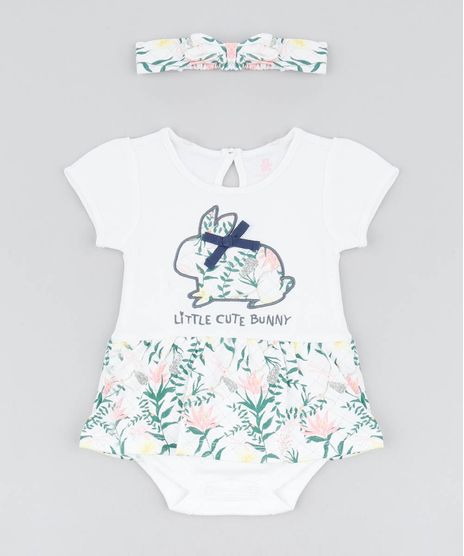 Body-Saia-Infantil-com-Estampa-de-Coelhinho-Manga-Curta---Faixa-de-Cabelo-Off-White-9205061-Off_White_1