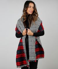 Cachecol-Feminino-em-Trico-Estampado-Xadrez-Dupla-Face-Preto-9401556-Preto_2