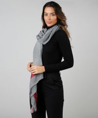 Lenco-Feminino-Estampado-Mini-Print-com-Franjas-Cinza-9409305-Cinza_2