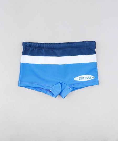 Sunga Boxer Infantil com Listras Proteção UV50+ Azul é ruim? Sunga Boxer Infantil com Listras Proteção UV50+ Azul é boa?