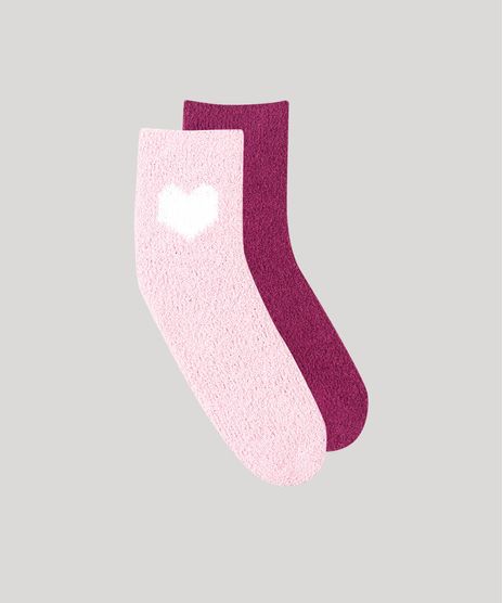 Kit-de-2-Meias-Femininas-de-Inverno-Felpudas-Multicor-9283614-Multicor_1