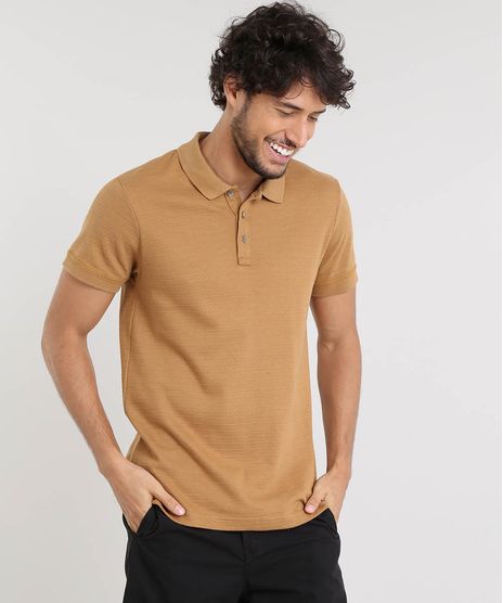 Polo-Masculina-Slim-Fit-Texturizada-Manga-Curta-Caramelo-9326298-Caramelo_1