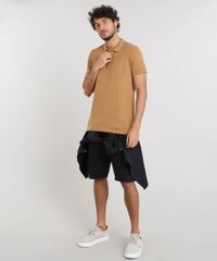 Polo-Masculina-Slim-Fit-Texturizada-Manga-Curta-Caramelo-9326298-Caramelo_3
